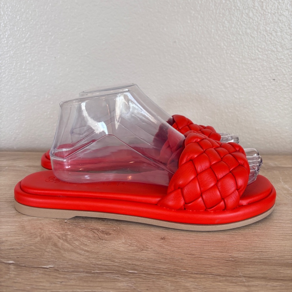 Seychelles Bellissima Red Orange Slides Sandals Size‎ 8.5 - Picture 3 of 7